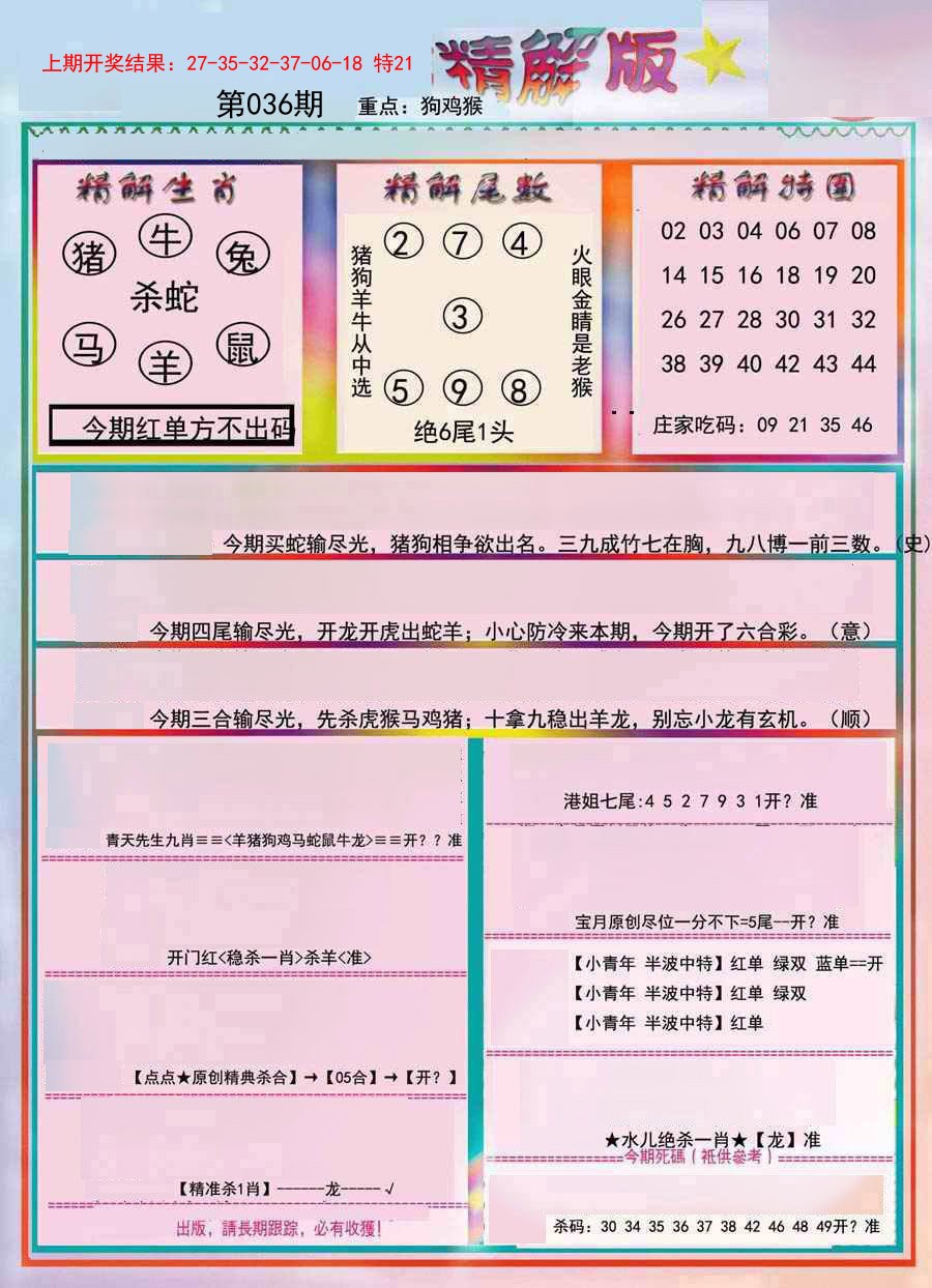 2025036期精解版