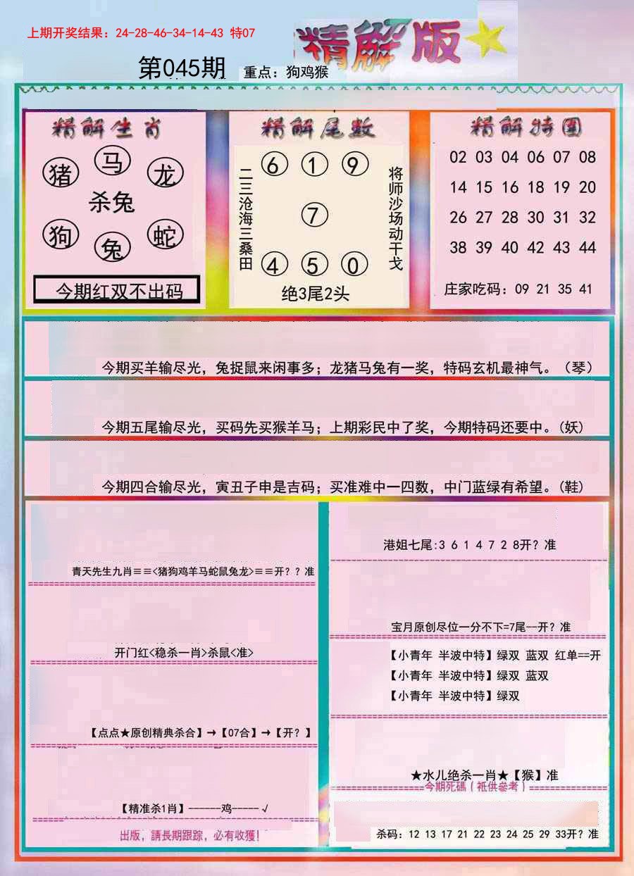 2025045期精解版