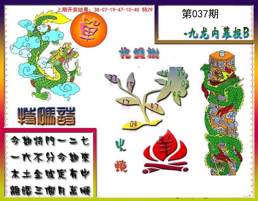 2025037期九龙内幕特肖图a
