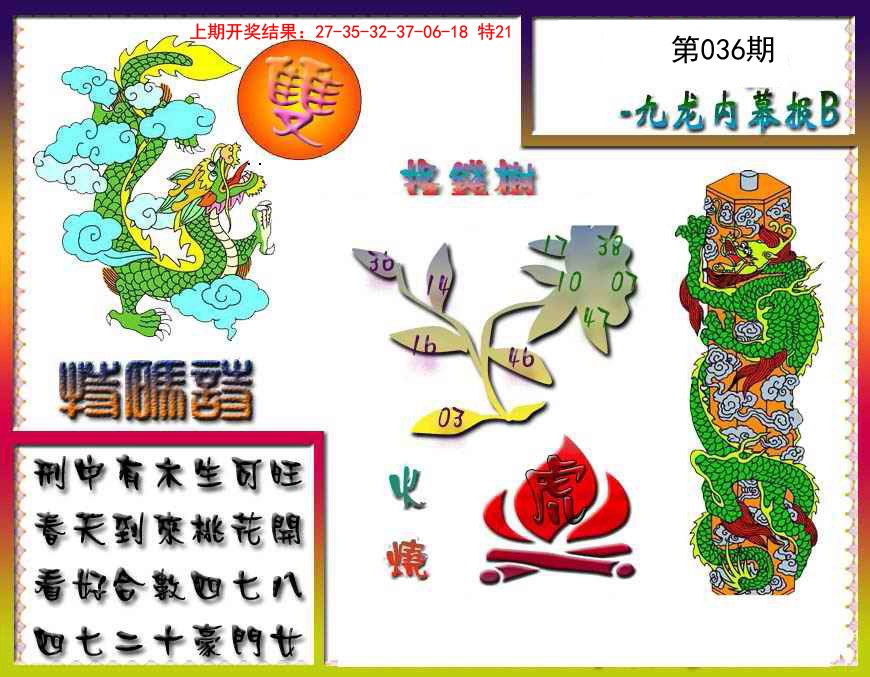 2025036期九龙内幕特肖图a