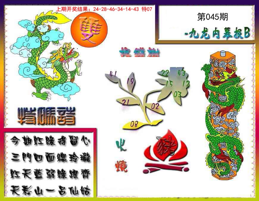 2025045期九龙内幕特肖图a