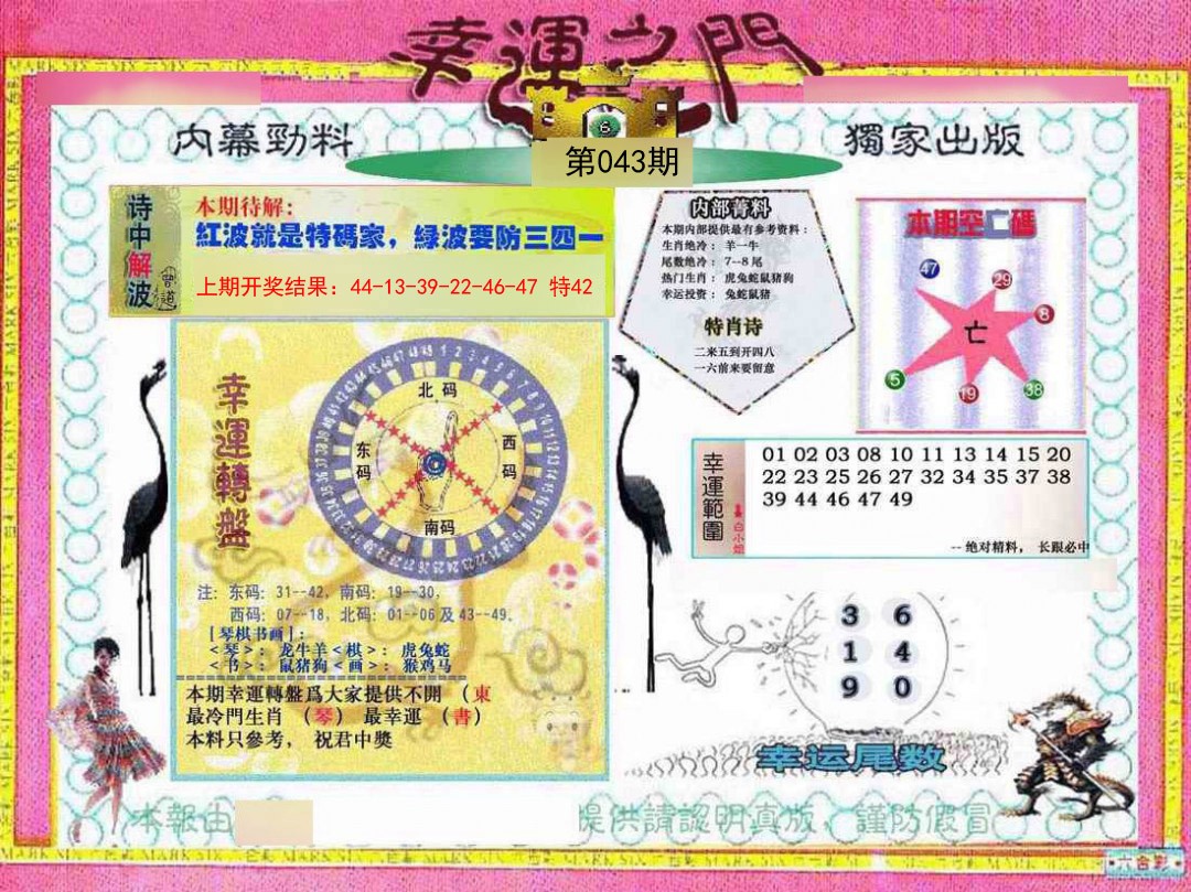 2025043期幸运之门