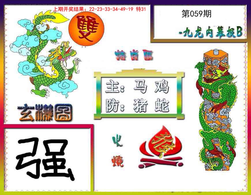 2025059期九龙内幕特肖图B