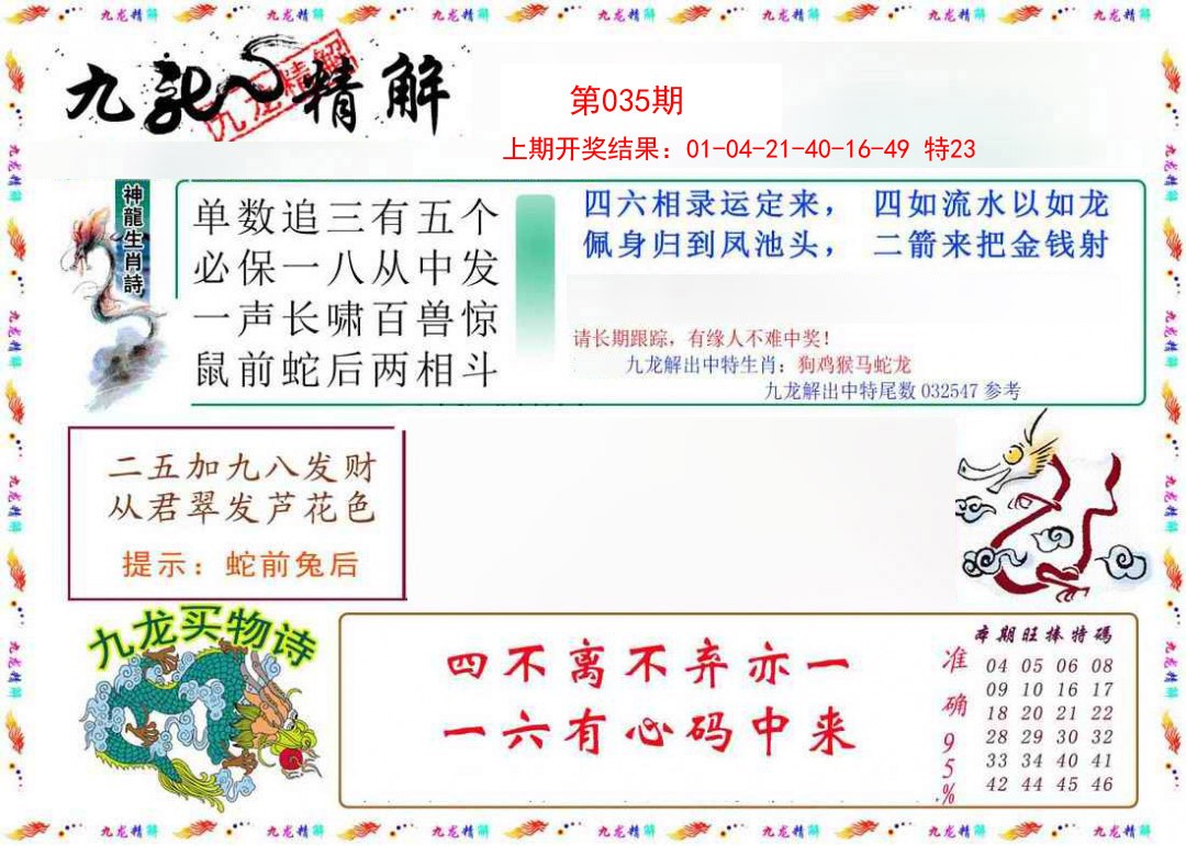 2025035期九龙精解