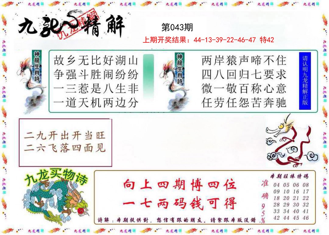 2025043期九龙精解