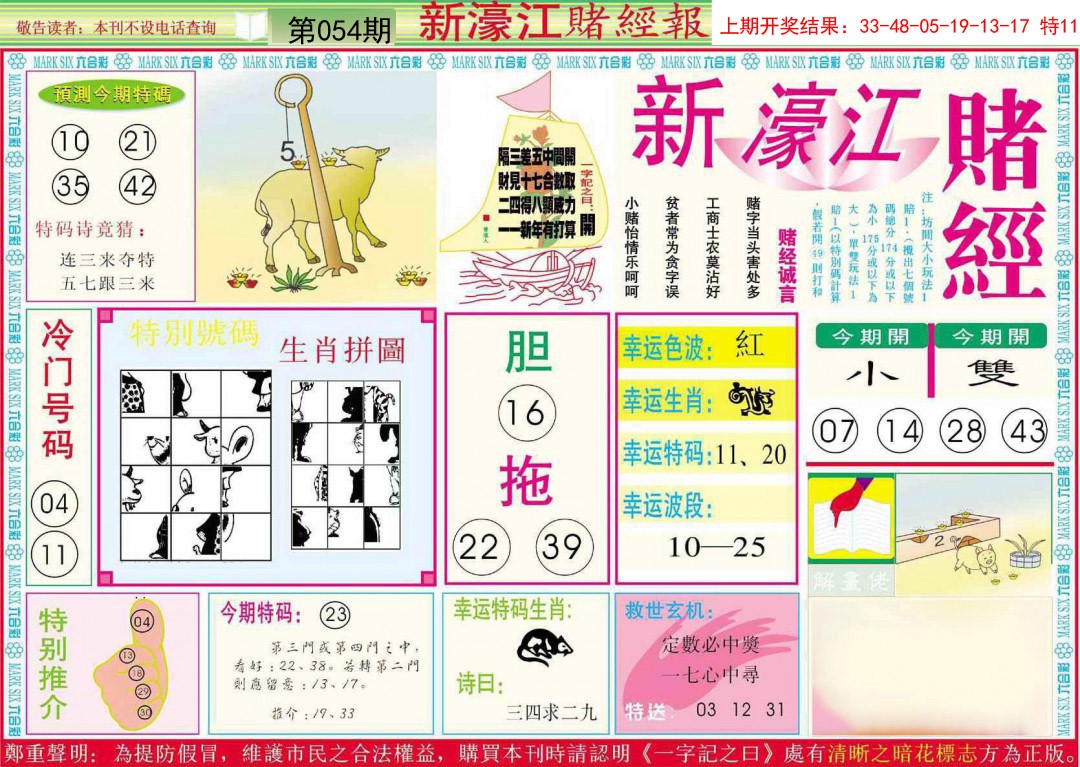 2025054期新濠江赌经A