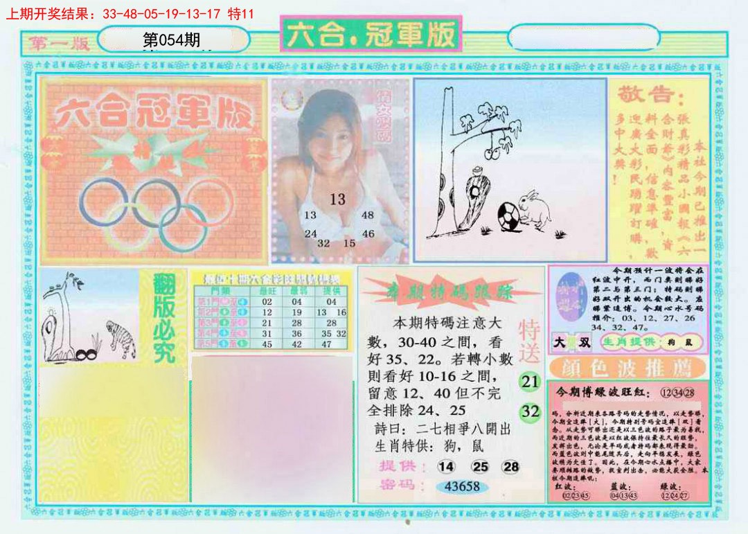 2025054期六合冠军版A