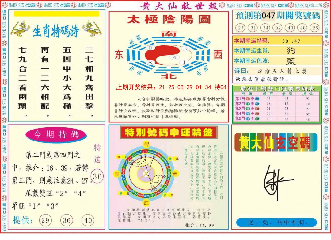2025047期新黄大仙救世B