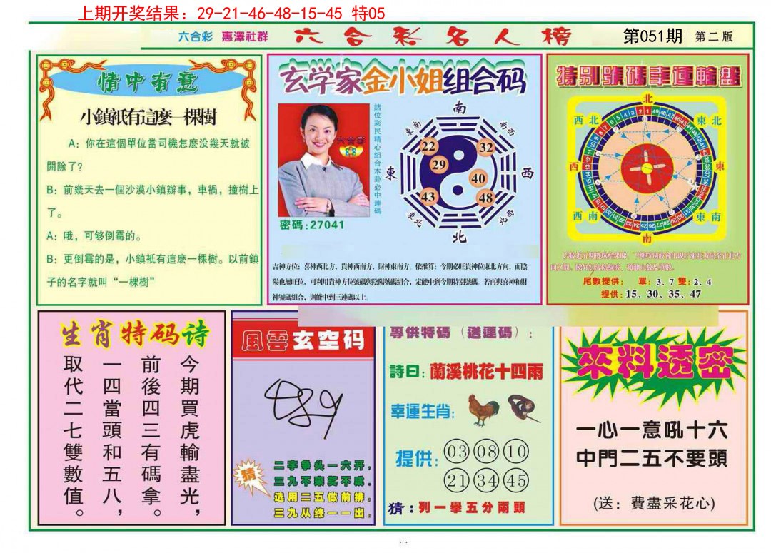 2025051期名人榜B