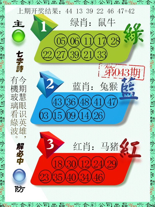 2025043期三波十码