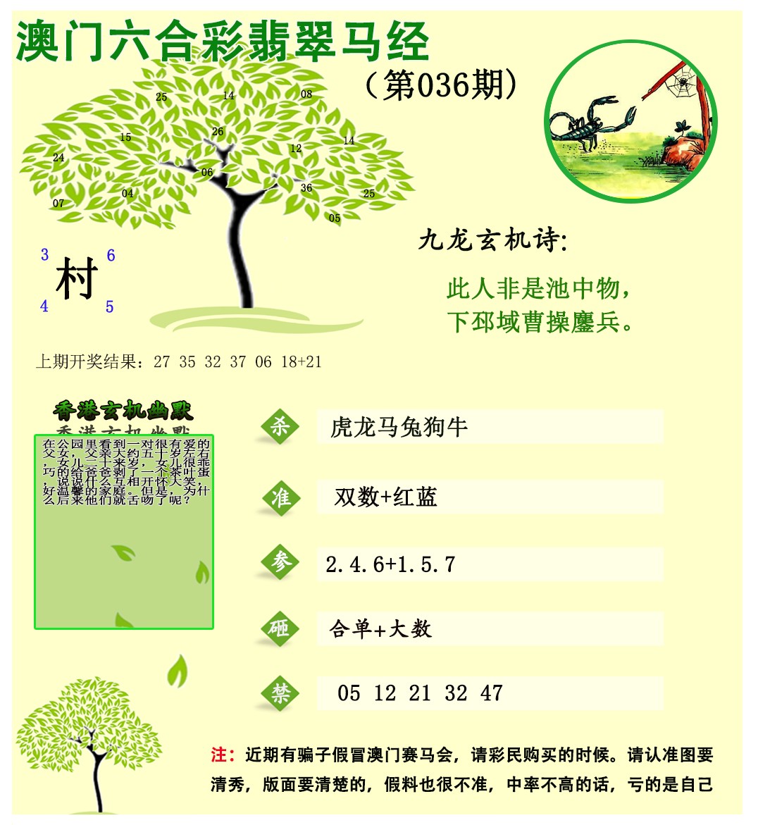 2025036期翡翠马经