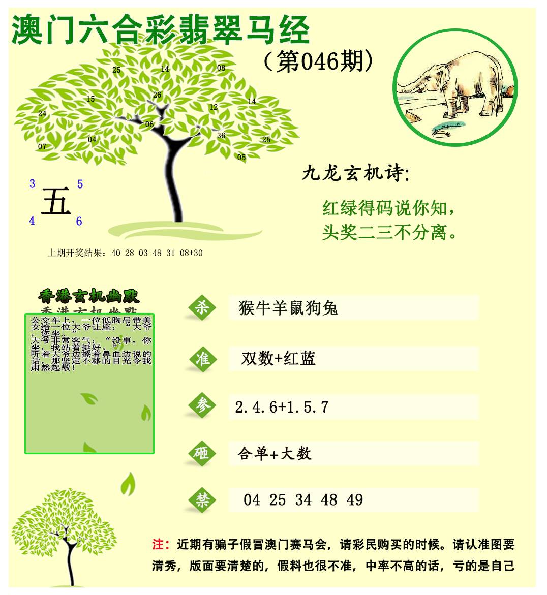 2025046期翡翠马经