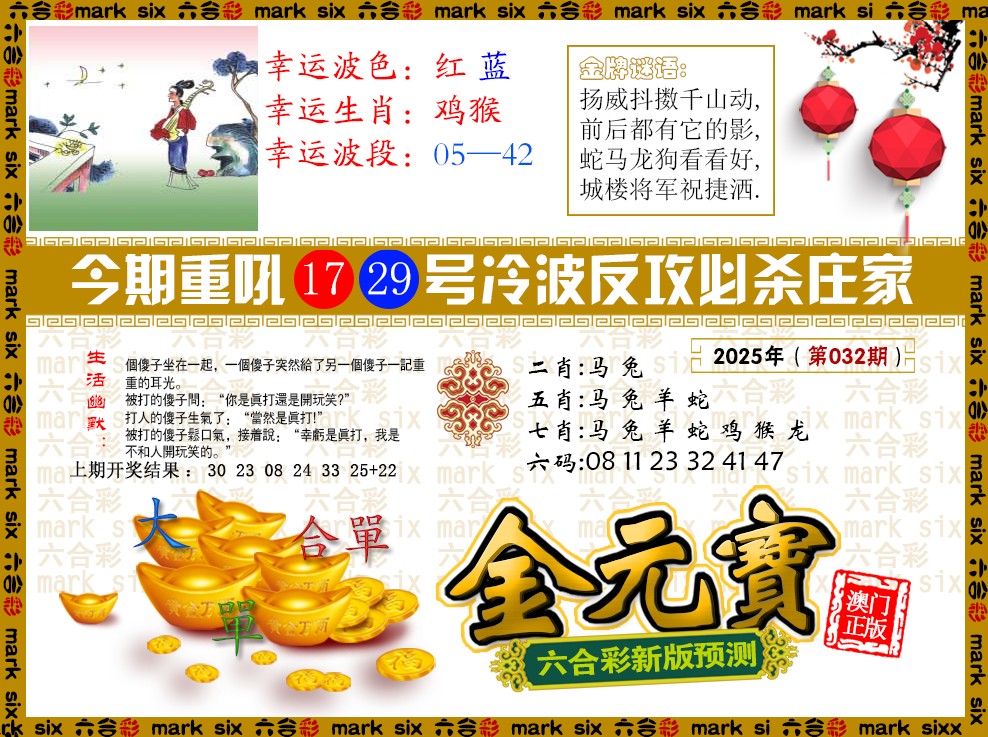 2025032期金元宝