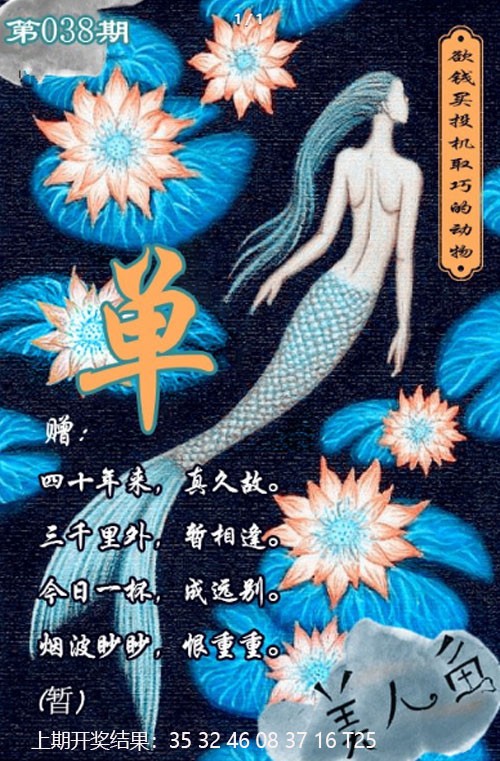 2025038期美人鱼单双中特图