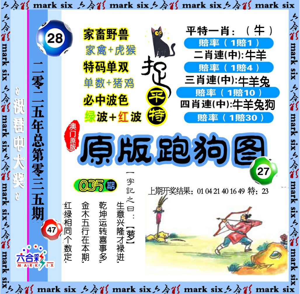 2025035期原版跑狗图