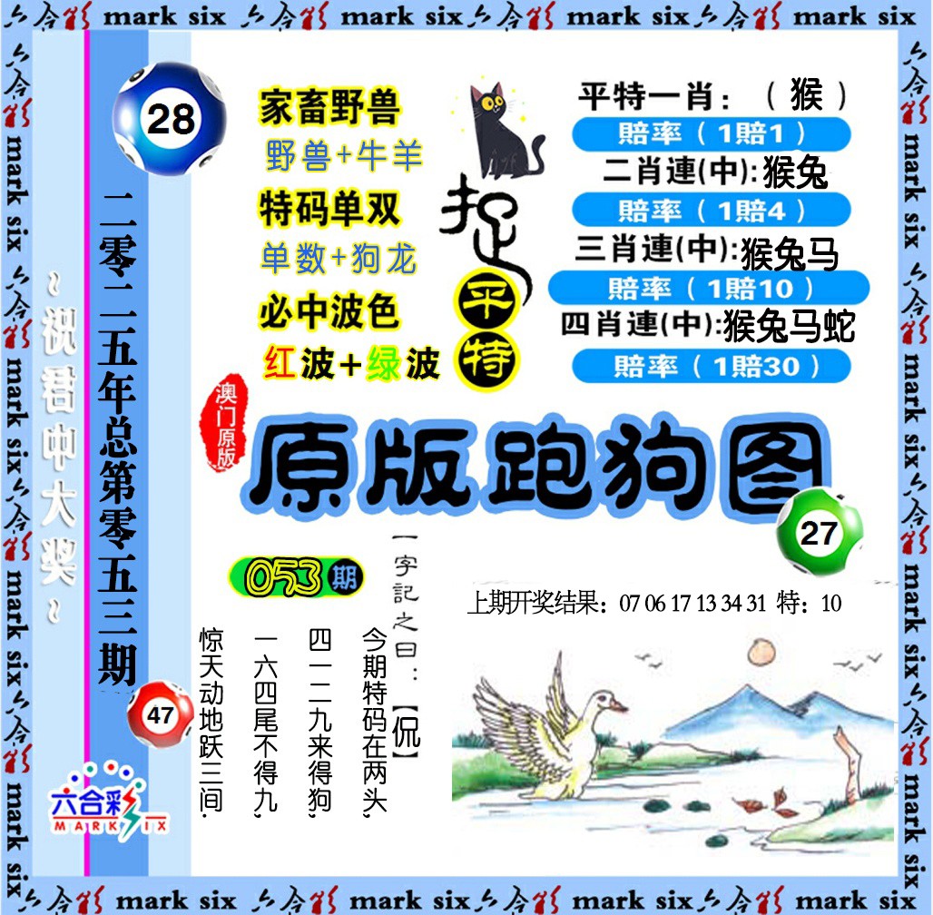 2025053期原版跑狗图