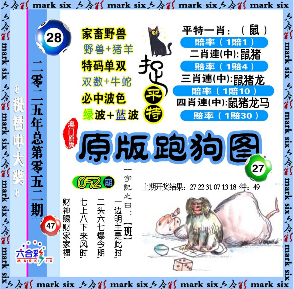2025052期原版跑狗图