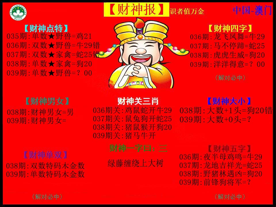 2025039期红财神