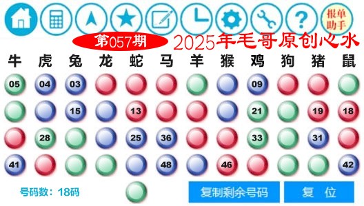 2025057期毛哥心水