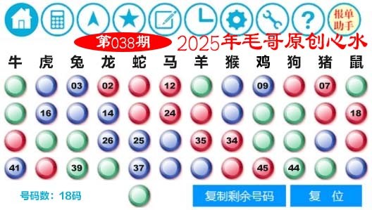 2025038期毛哥心水