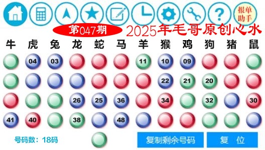 2025047期毛哥心水