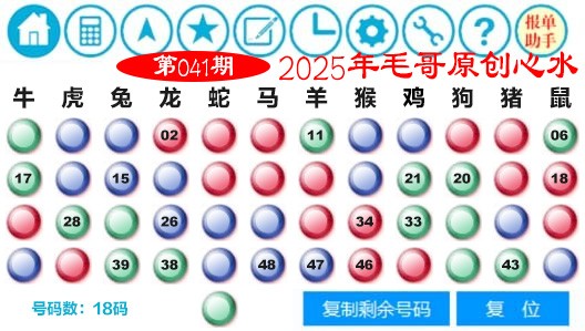 2025041期毛哥心水