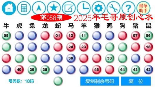 2025058期毛哥心水