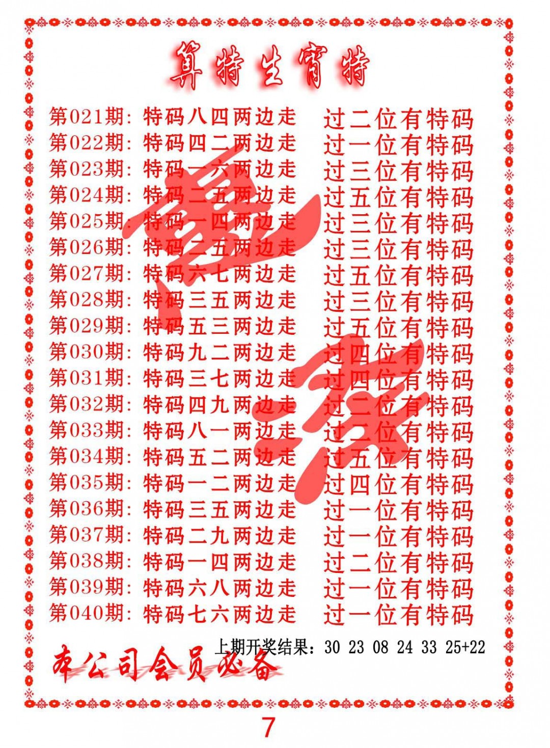 2025032期算特生肖诗