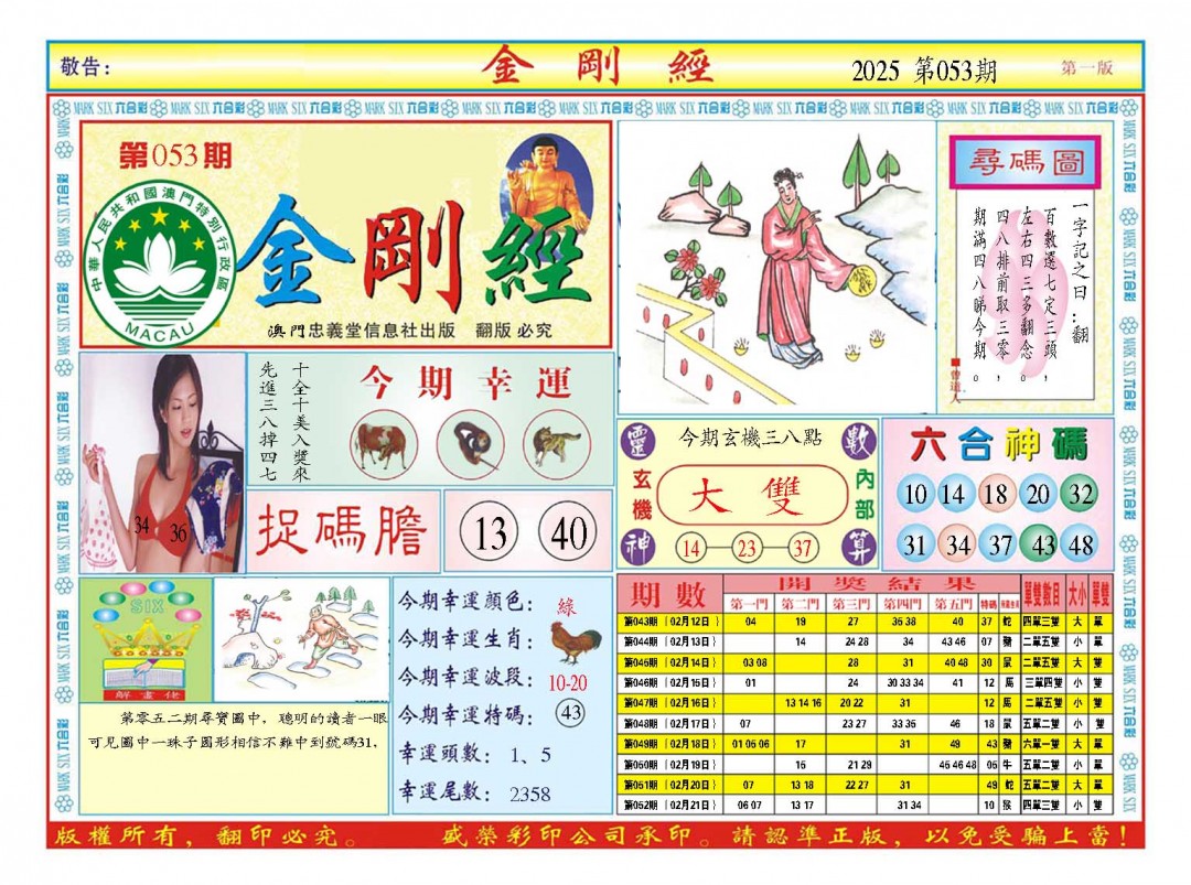2025053期金刚经A
