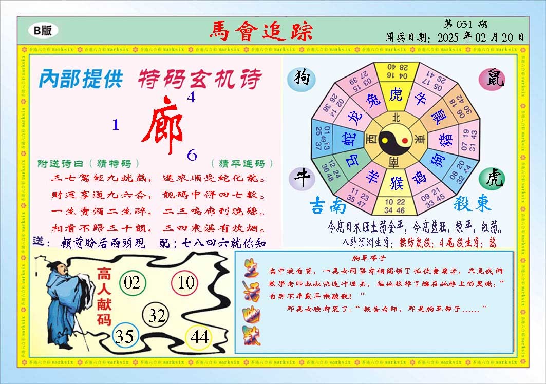 2025051期马会追踪B