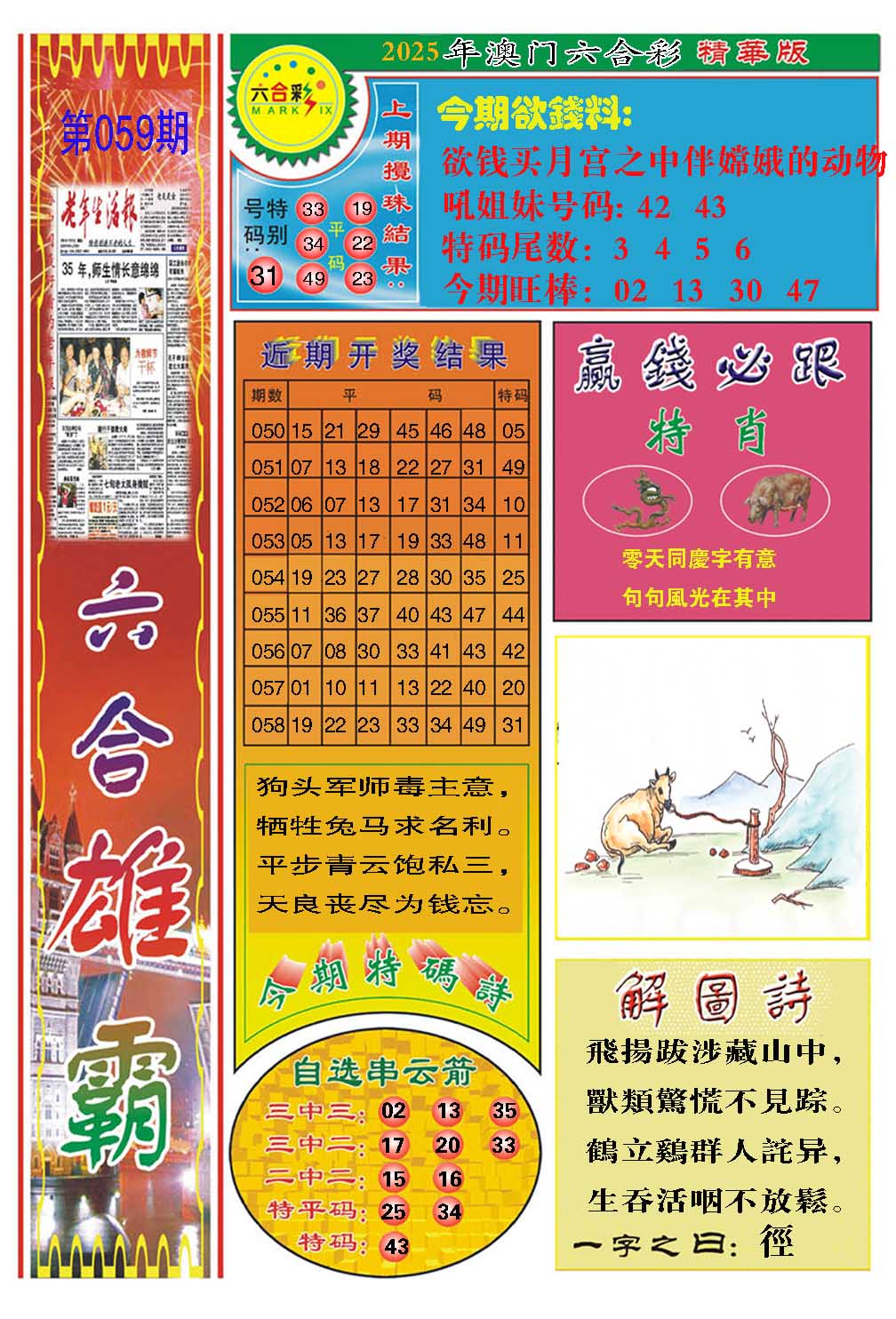 2025059期六合雄霸