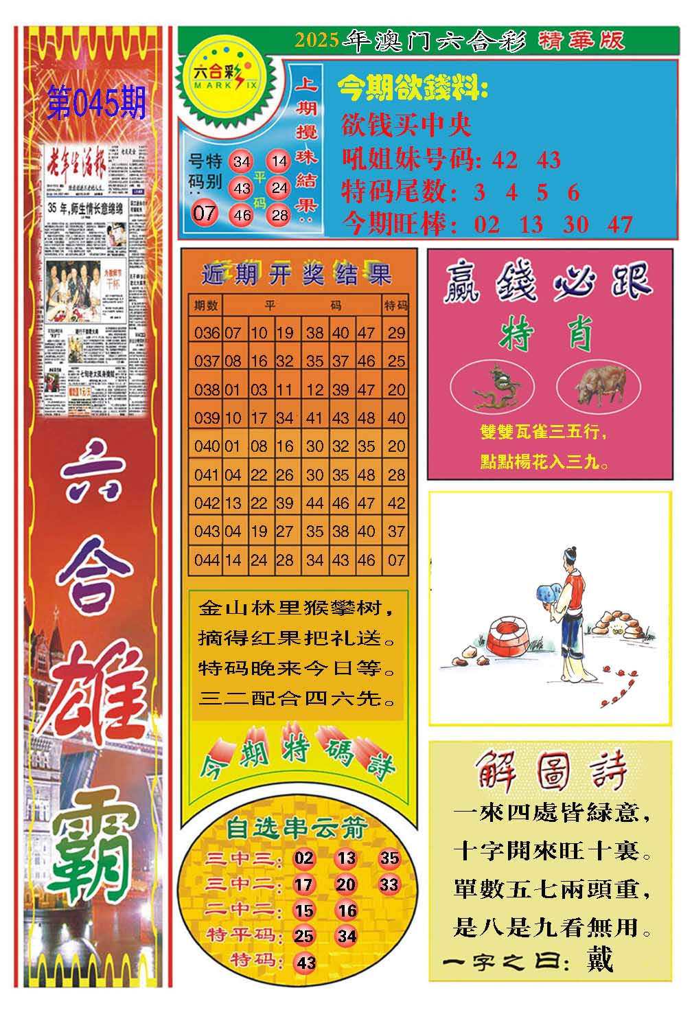 2025045期六合雄霸