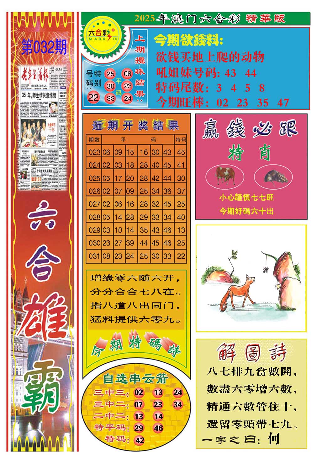 2025032期六合雄霸
