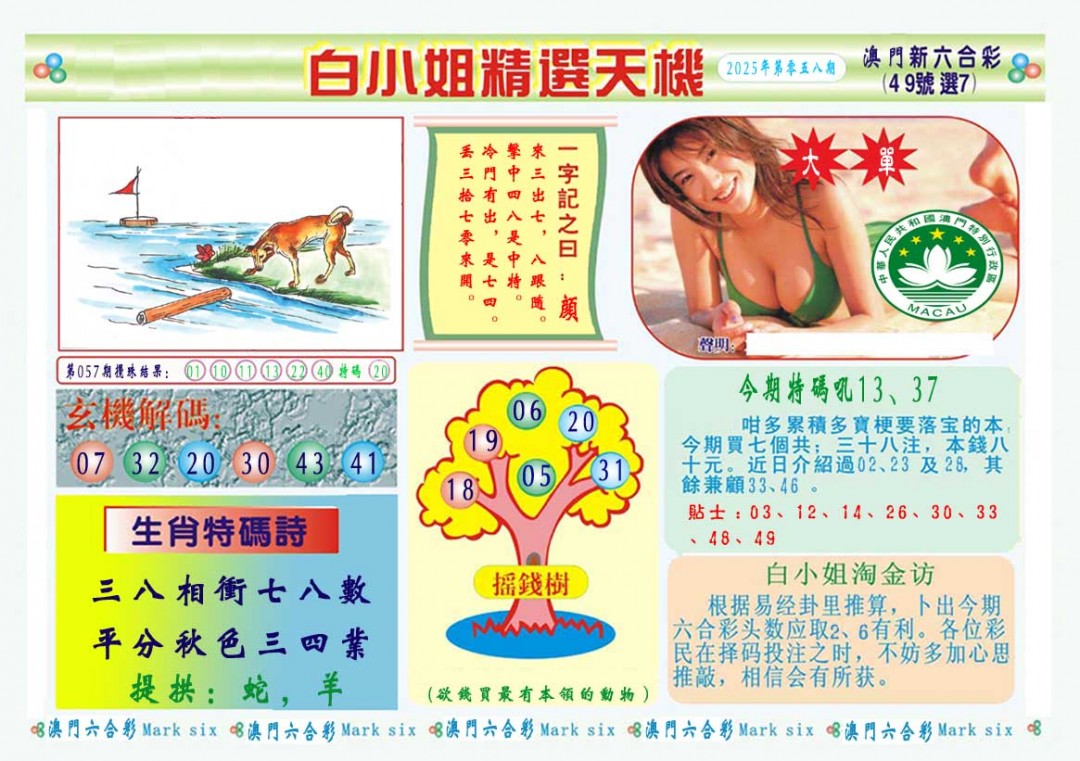 2025058期白小姐精选玄机A