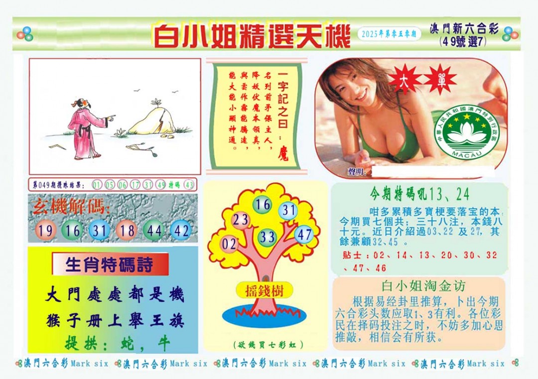 2025050期白小姐精选玄机A