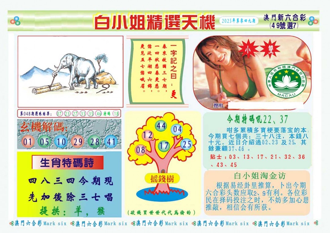 2025049期白小姐精选玄机A