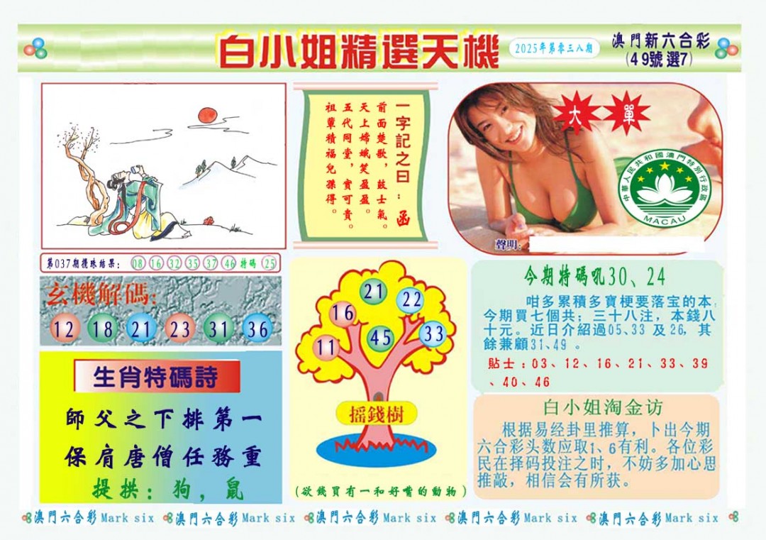 2025038期白小姐精选玄机A