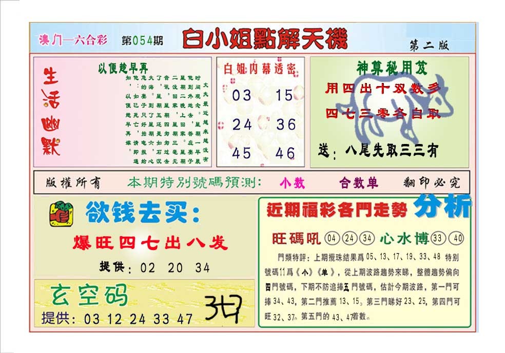 2025054期白小姐点解天机B