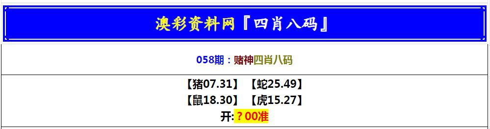 2025058期赌神四肖八码