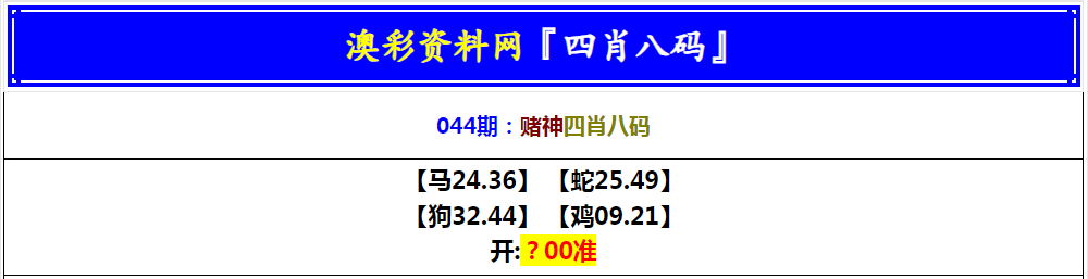 2025044期赌神四肖八码