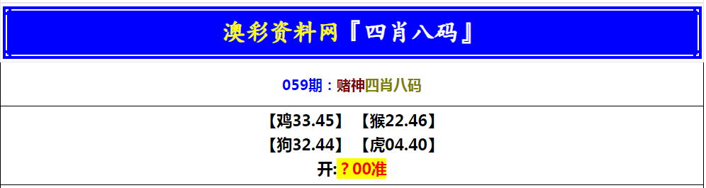 2025059期赌神四肖八码