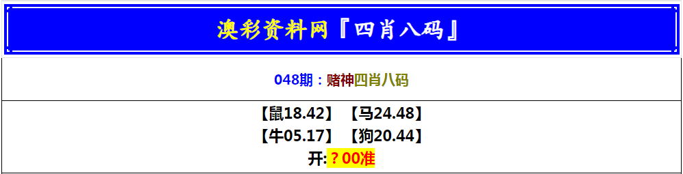2025048期赌神四肖八码