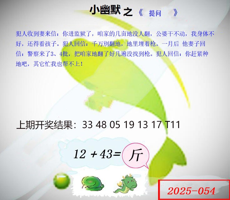 2025054期幽默玄机