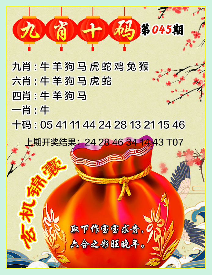2025045期九肖十码