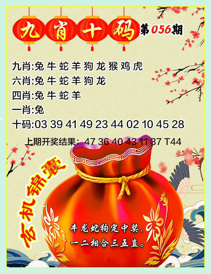 2025056期九肖十码
