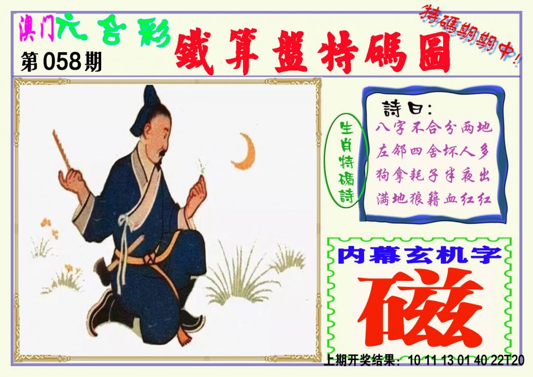2025058期铁算盘特码图
