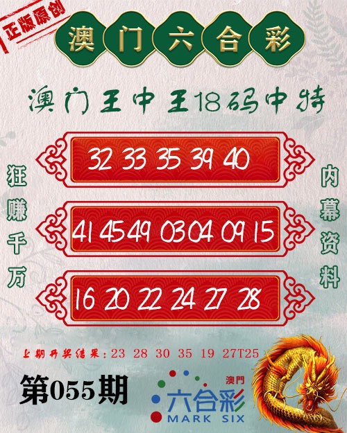 2025055期王中王18码
