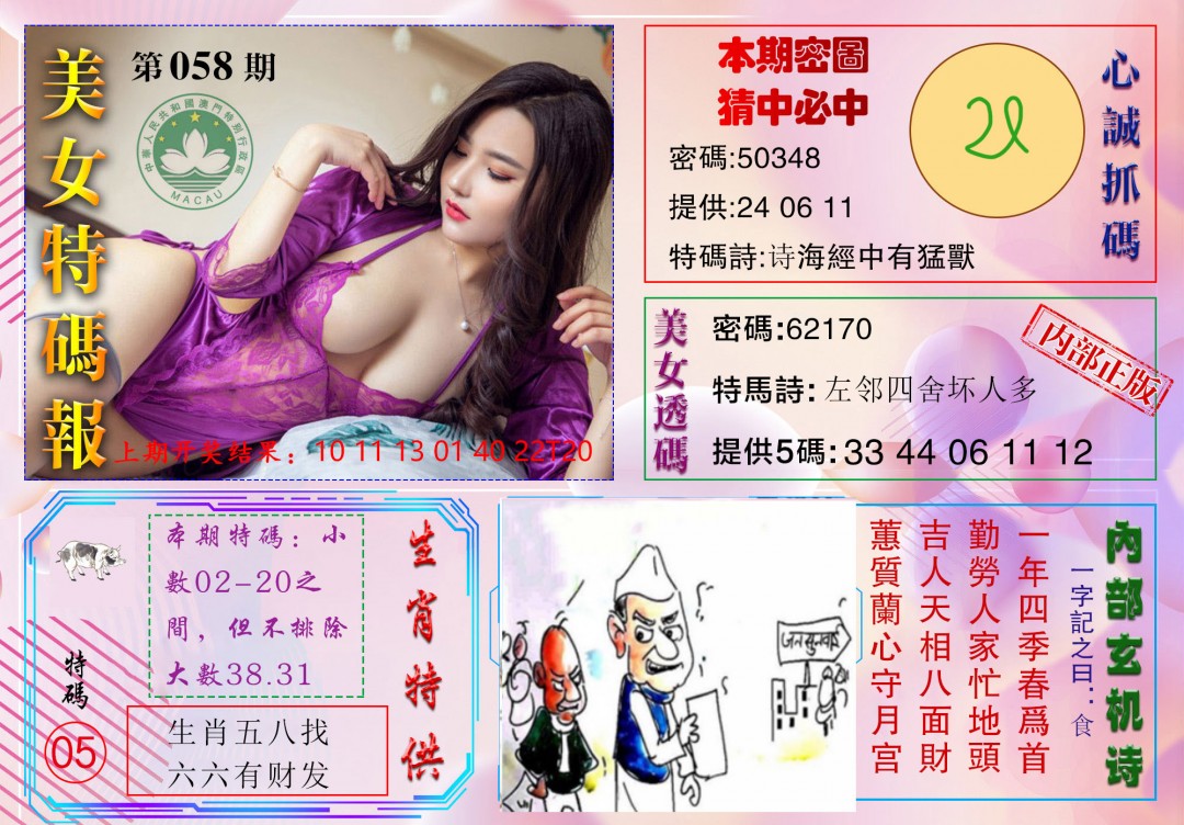 2025058期美女特码报