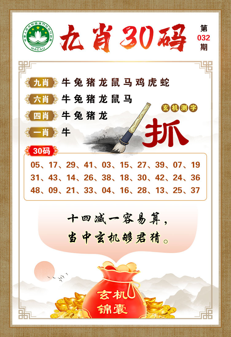 2025032期九肖30码