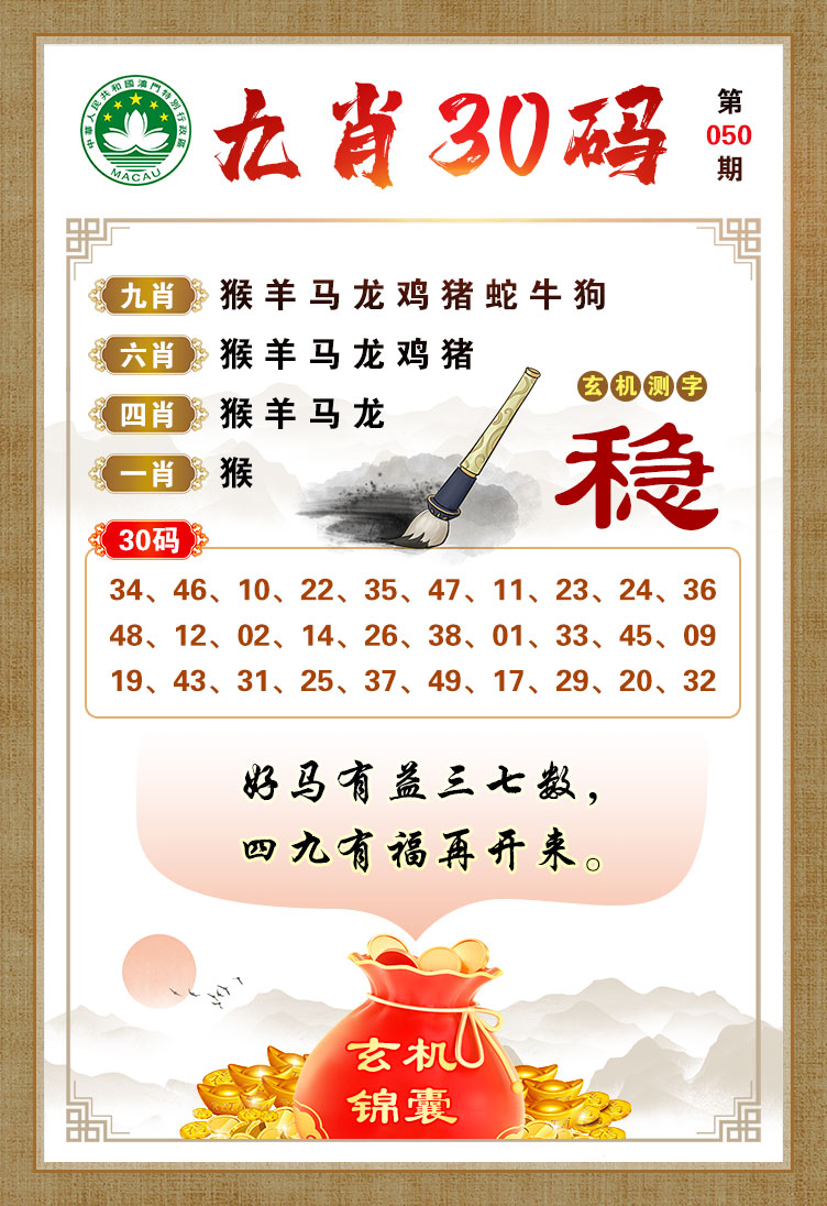 2025050期九肖30码
